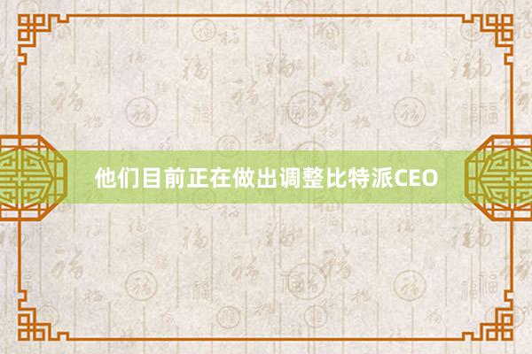 他们目前正在做出调整比特派CEO