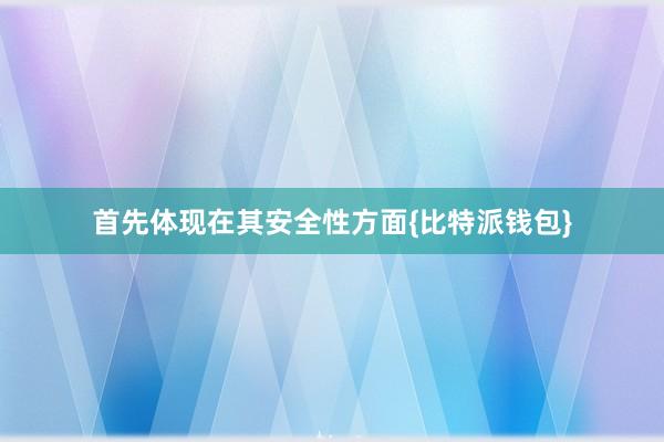 首先体现在其安全性方面{比特派钱包}