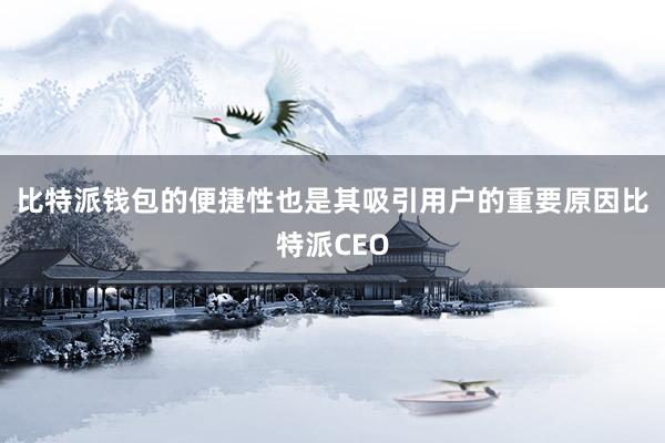 比特派钱包的便捷性也是其吸引用户的重要原因比特派CEO