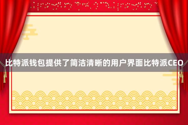 比特派钱包提供了简洁清晰的用户界面比特派CEO