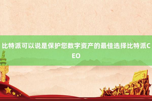 比特派可以说是保护您数字资产的最佳选择比特派CEO