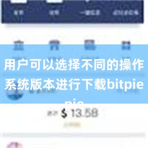 用户可以选择不同的操作系统版本进行下载bitpie