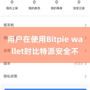 用户在使用Bitpie wallet时比特派安全不