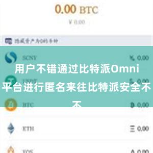 用户不错通过比特派Omni平台进行匿名来往比特派安全不